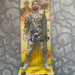 Action Figure with Green Rifle and Blue Accents